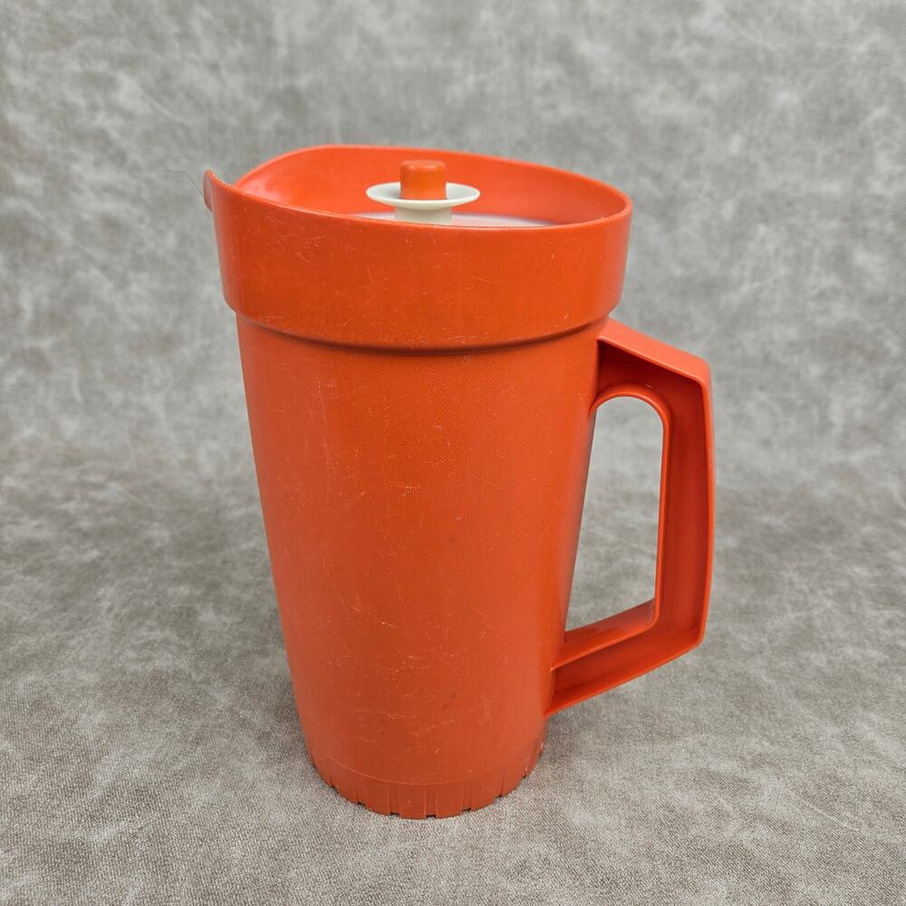 Vintage Tupperware Harvest Orange 2-Quart Pitcher 1970s